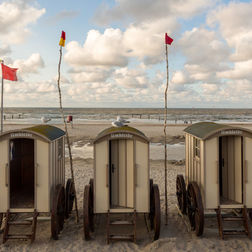 Alte Strandkarren zur Umkleide